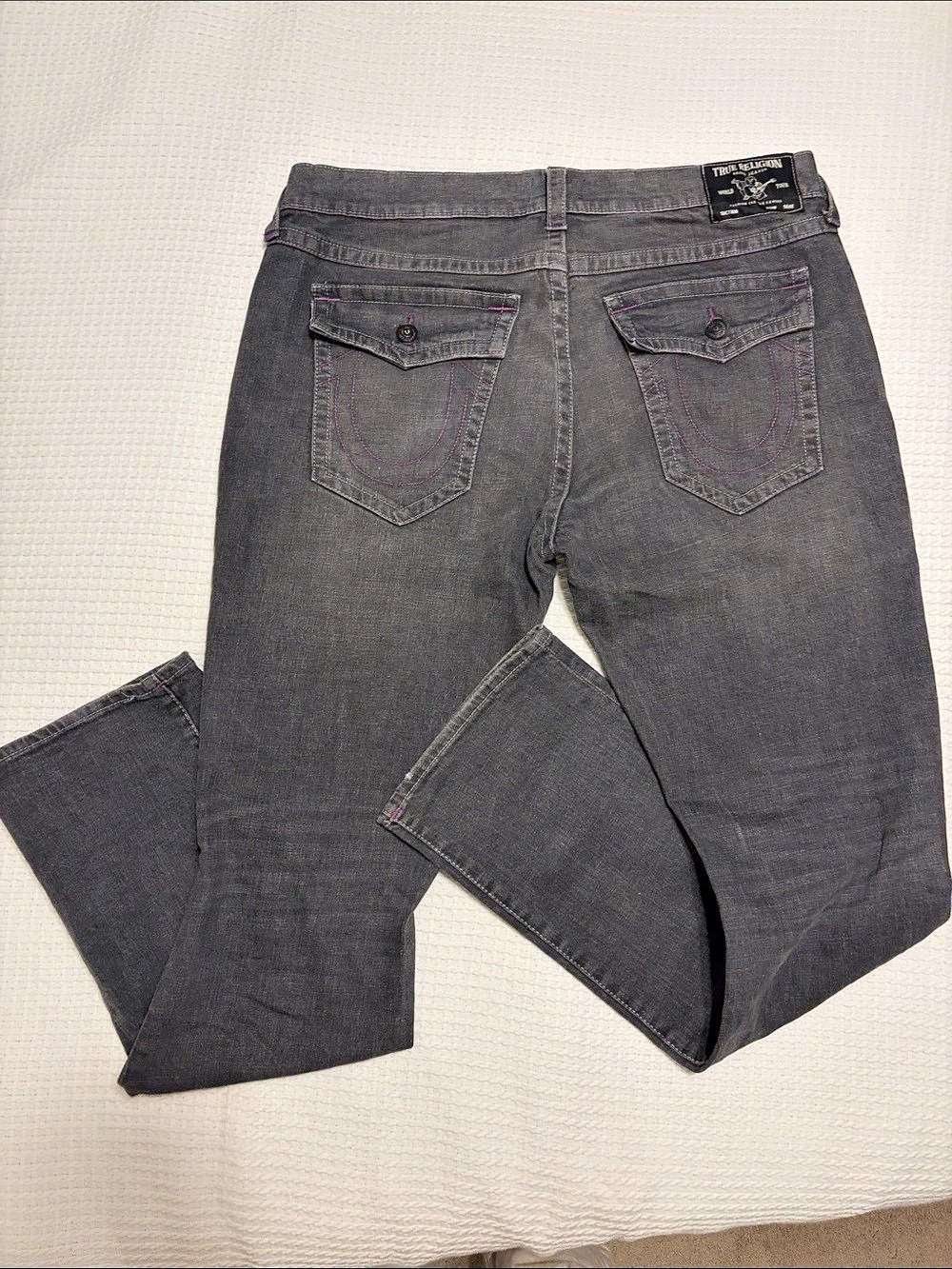 True Religion Ricky Relaxed Straight Men's Gray Jeans Waist 40